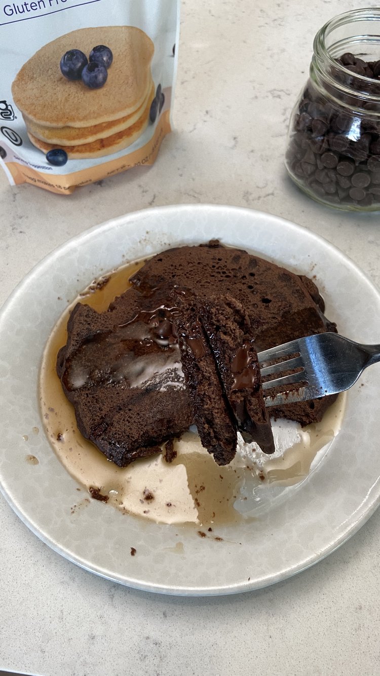 Gluten Free and Vegan Chocolate Pancakes