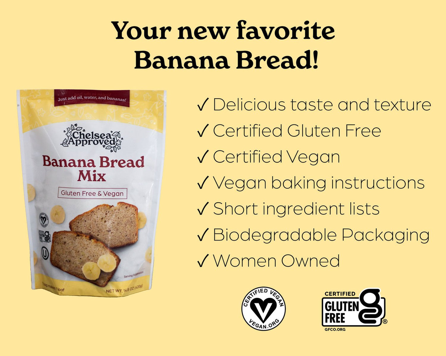 Gluten Free & Vegan Banana Bread Mix